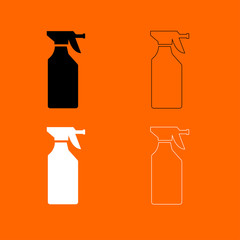 Household chemicals  black and white set icon .