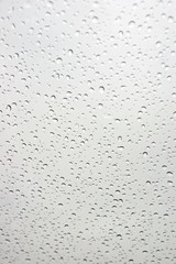 Drops of rain on a window glass. 