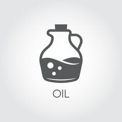 Jug with oil. Food icon in flat style. Culinary concept. Vector illustration for various recipes, cookbooks, culinary sites and other projects