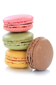 Macarons Kekse Stapel Nachtisch Dessert aus Frankreich Freisteller