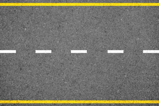 Top view asphalt concrete road