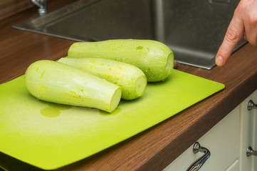 Preparation of fried zucchini
