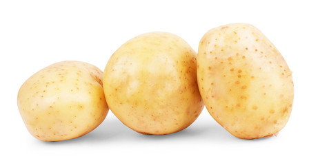 New potato isolated on white background close up