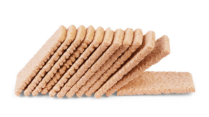 The healthy crispbread isolated on white background.