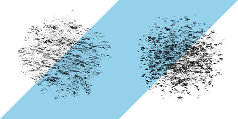 Set of two grunge vector brushes. Short strokes and noise