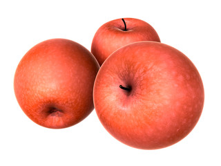 Three Fresh Red apples. Foods and Dishes Series.