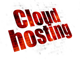 Cloud computing concept: Cloud Hosting on Digital background