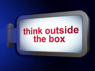 Studying concept: Think outside The box on billboard background