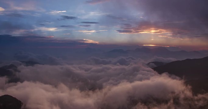 Sunrise of Hehuanshan at dawn,Taroko National Park, Taiwan