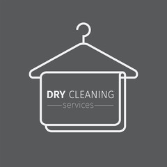 Dry cleaning service. Clothes hanger symbol.