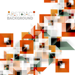 Modern square geometric pattern design on white