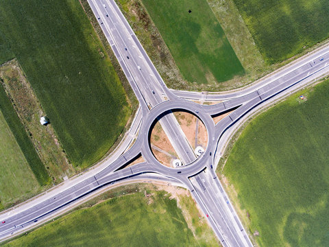 Roundabout Viewed From Above