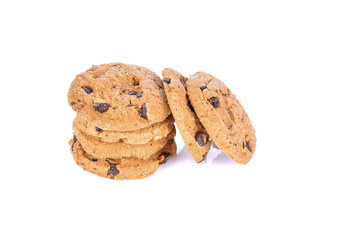 Coffee Chocochips cookies on white background