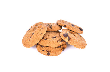 Coffee Chocochips cookies on white background