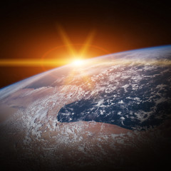Planet Earth view 3D rendering elements of this image furnished by NASA