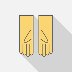 Gloves flat icon.