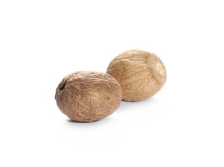 Nutmeg isolated on white background