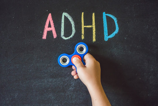 Spinner helps with ADHD syndrome. ADHD is Attention deficit hyperactivity disorder. Close up