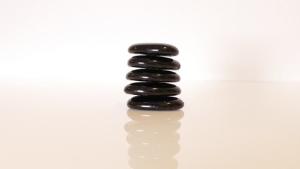Black decorative stones with a picture