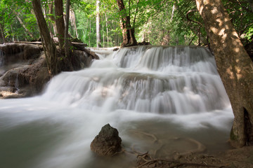 Huaymaekamin Waterfall is beautiful waterfall in Kanchanaburi , Thailand