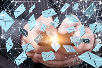 Sending of emails from the phone .