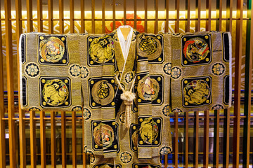 Traditional golden Japanese Yukata costume
