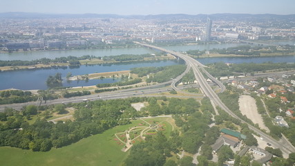 Skyline Vienna from Danube Tower