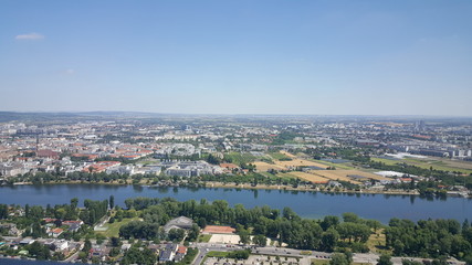 Fototapeta na wymiar Skyline Vienna from Danube Tower