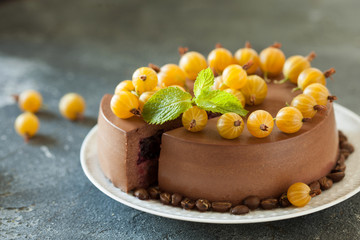 Chocolate brown cheesecake