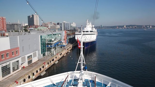 Cruise ship arrival to Halifax city (Nova Scotia, Canada).