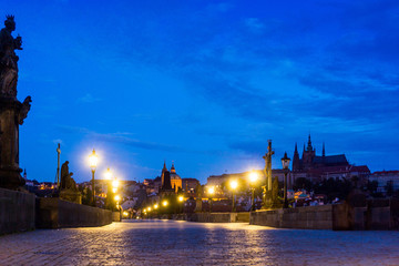 Old Town ancient architecture and river pier in Prague, Czech Republic