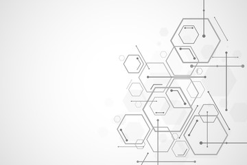 Abstract hexagon background , Technology polygonal concept