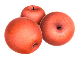 Three Fresh Red apples. Foods and Dishes Series.