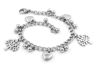Ladies' silver bracelet with pendants