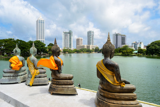 Buddhistische Statuen in der Hauptstadt Colombo