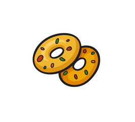 Pop art style donuts sticker