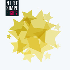 Abstract vector design elements with golden stars