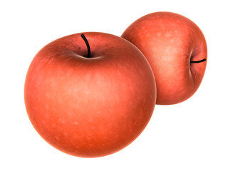 Two Fresh Red apples. Foods and Dishes Series.