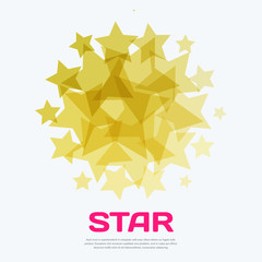 Abstract vector design elements with golden stars