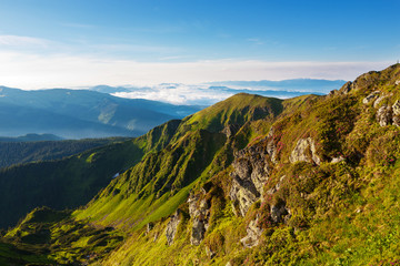 Carpathian Mountains in the morning.