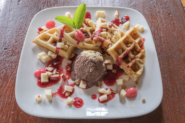 Waffle with Karanda Jam / Honey ,Amphawa District