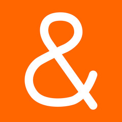 Ampersand white icon .