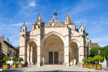 View of Basilica Notre Dame - Beaune, France - obrazy, fototapety, plakaty