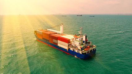 container ship in import export and business logistic,