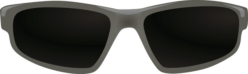Fototapeta na wymiar Grey sunglasses front side. vector illustration