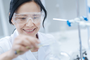 Happy cheerful scientist smiling