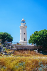 Fototapeta na wymiar Lighthouse in Archeological park in Paphos
