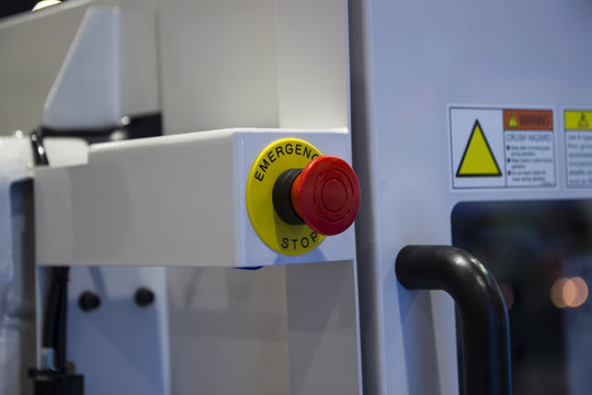 Emergency Stop Button At An Injection Machine