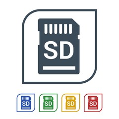 SD memory card Icon Isolated on White Background.vector illustration icon