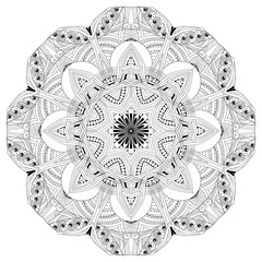 Hand drawn zentangle mandala for coloring page.